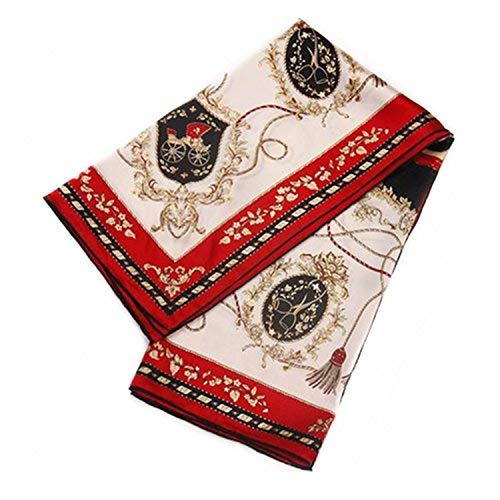 ZAPP Filles & Fils Paris königlichen Pferde Wagen Quadratischer Schal 100% SEIDE (groß 90 cmx90 cm, Rotwein) von ZAPP Filles & Fils Paris
