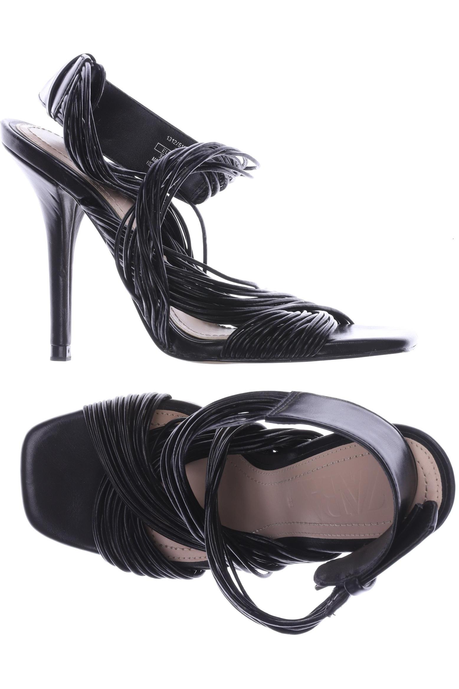 Zara Damen Sandale, schwarz, Gr. 36 von ZARA