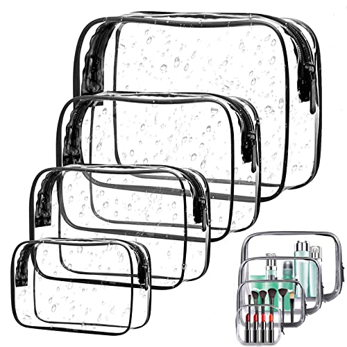 Kosmetiktasche Transparent - Transparente Make Up Tasche - PVC Kulturbeutel Durchsichtig - wasserdichte Multifunktions Kosmetik-Aufbewahrungsbox für Damen und Herren (4 Stück) von ZARADU