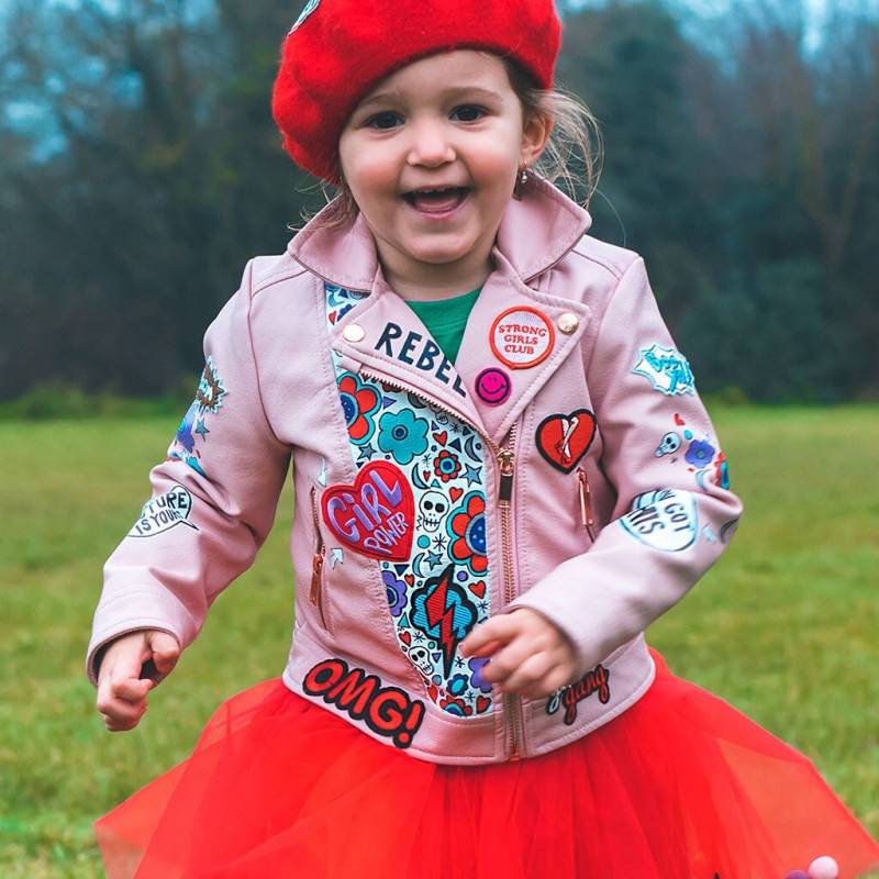 Personalisierte Handbemalte Rosa Bikerjacke Benutzerdefinierte Gestickte Aufnäher & Ermächtigende Botschaften Personalisierte Handbemalte Rosa Bikerjacke Benutzerdefinierte Gestickte Aufnäher & Ermächtigende Botschaften von ZARAdreamland
