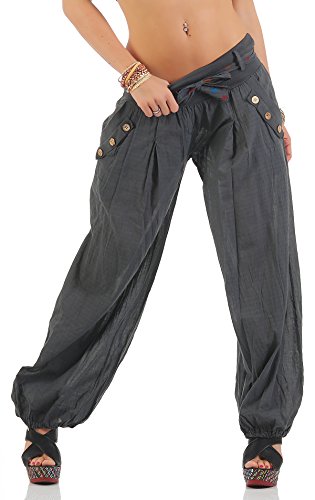 Zarmexx fashion moda italy haremshose mit gürtel pluderhose unifarben aladinhose summer yoga one size von ZARMEXX Fashion