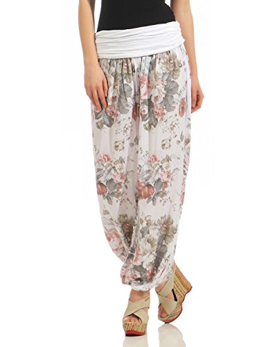 ZARMEXX Fashion ZARMEXX Damen Hose Plüschhose Sommerhose All Over Print Freizeithose Elastischer Bund Harem Einheitsgröße von ZARMEXX Fashion