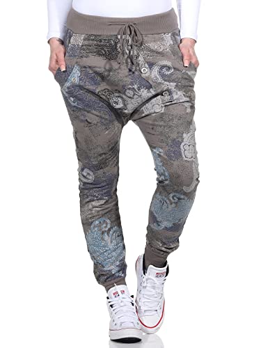 Zarmexx Trendy Damen Hose Boyfriendhose Jogginghose Haremshose Aladinhose Freizeithose Baggy Boyfriend Sport Loose Fit (Cappuccino, One Size) von ZARMEXX Fashion