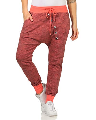 Zarmexx trendy Damen Sweatpants Baggy Boyfriend Freizeithose Jogginghose Baumwolle Sporthose Loose fit (lachs) von ZARMEXX Fashion