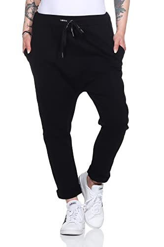 ZARMEXX Damen Baumwoll Freizeithose Baggy Boyfriend Style Jogger Ladies Pants mit elastischem Bund (schwarz) von ZARMEXX