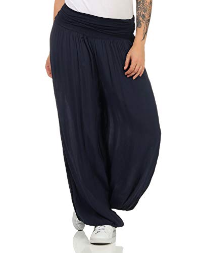 ZARMEXX Damen Haremshose Pumphose Aladinhose Pluderhose Yoga Freizeithose Sommerhose (Navy, 36-42) von ZARMEXX