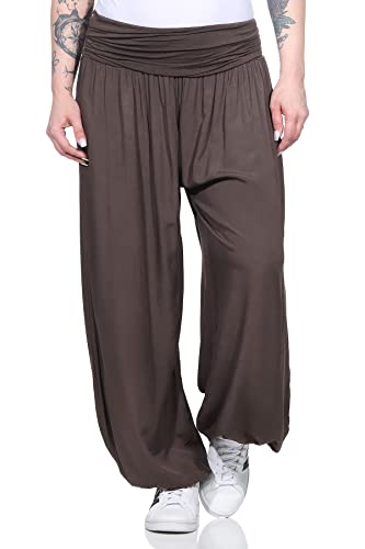 ZARMEXX Damen Haremshose Pumphose Aladinhose Pluderhose Yoga Freizeithose Sommerhose (braun, 36-42) von ZARMEXX