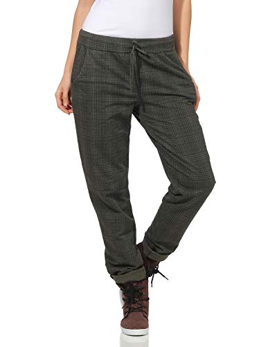 ZARMEXX Damen Hose Baumwoll-Sweatpants Freizeithose Jogginghose Stretch Casual Boyfriends (Armee, 36-40) von ZARMEXX