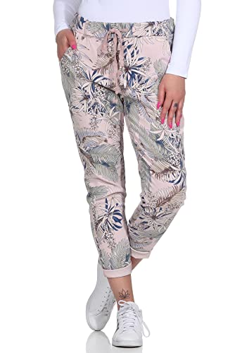 ZARMEXX Damen Hose Sommerhose Freizeithose Casual Business Hose mit Print Sweatpants Baggy (rosa, 38-42) von ZARMEXX