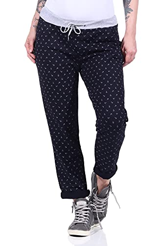 ZARMEXX Damen Jogginghosen Sweatpants Sommerhosen Damen Sporthosen Anker Freizeithosen Yogahosen Maritim (Navy, 36-40) von ZARMEXX