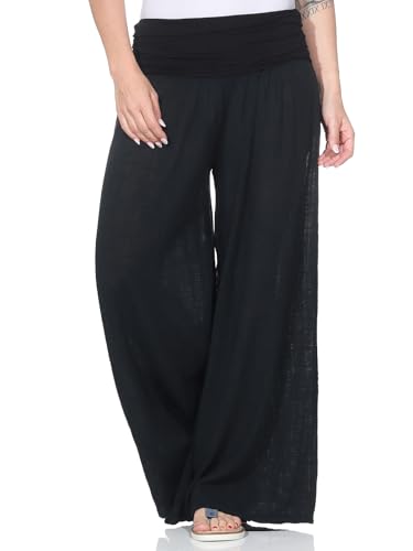 ZARMEXX Damen Pumphose Haremshose aus Baumwolle leichte Sommer Stoffhose Pluderhose zum Tanzen dünne Aladinhose schwarz (OneSize 38-44) von ZARMEXX