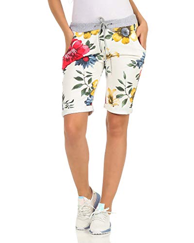 ZARMEXX Damen Shorts Capri Bermuda Boyfriend Kurze Sommerhose Sporthose Hot Pants Muster 22 One Size (34-38) von ZARMEXX