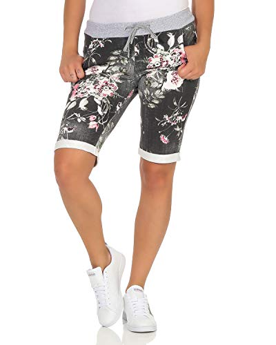 ZARMEXX Damen Shorts Capri Bermuda Boyfriend Kurze Sommerhose Sporthose Hot Pants Muster 26 One Size (34-38) von ZARMEXX