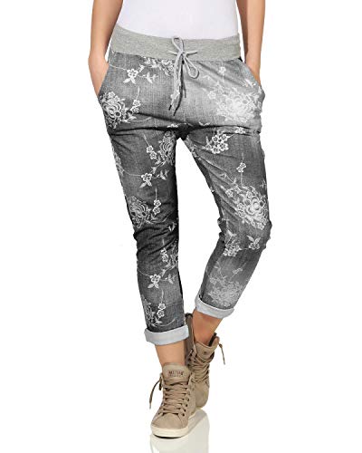 ZARMEXX Damen Sweatpants Baggy Boyfriend Sommerhose Sport All-Over Print One Size Muster 10 One Size (36-40) von ZARMEXX