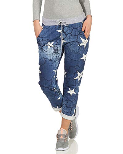 ZARMEXX Damen Sweatpants Baggy Boyfriend Sommerhose Sport All-Over Print One Size Muster 2 One Size (36-40) von ZARMEXX