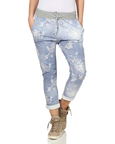 ZARMEXX Damen Sweatpants Baggy Boyfriend Sommerhose Sport All-Over Print One Size Muster 8 One Size (36-40) von ZARMEXX