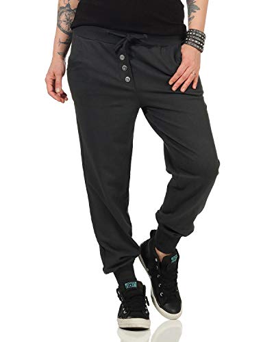 ZARMEXX Damen Sweatpants im Classic Look Baggy Baumwollhose Damenhose Trainingshose Sporthose Unifarben (anthrazit-Uni, 36-40) von ZARMEXX