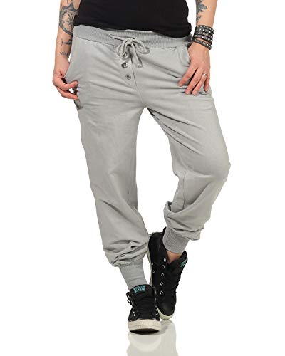 ZARMEXX Damen Sweatpants im Classic Look Baggy Baumwollhose Damenhose Trainingshose Sporthose Unifarben (hellgrau-Uni, 36-40) von ZARMEXX