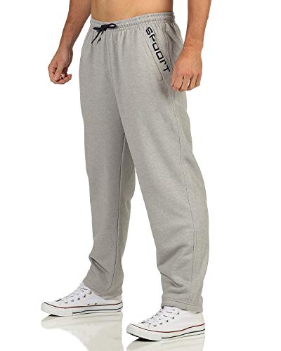 ZARMEXX Herren Jogging Hose Jogger Streetwear Sporthose Trainingshose Fitnesshose Sweatpants Freizeit Gym (hellgrau, L) von ZARMEXX