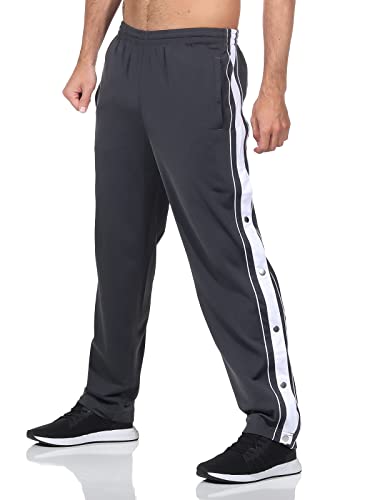 ZARMEXX Herren Trainingshose mit seitlicher Knopfleiste zum öffnen Button Up Sporthose Freizeithose Jogginghose Sportswear (grau, 3XL) von ZARMEXX