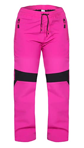 ZARMEXX Kinder Thermohose Jungen Mädchen Outdoor Softshell Hose Trekking Herbst Winter Schneehose Skihose Wanderhose (1991 pink, 134) von ZARMEXX