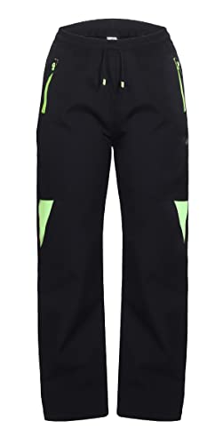 ZARMEXX Kinder Thermohose Jungen Mädchen Outdoor Trekking Herbst Winter Schneehose Skihose Wanderhose (schwarz-gelb, 140) von ZARMEXX