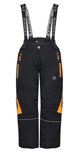 ZARMEXX SEZON Kinder Thermohose Jungen Mädchen Outdoor Snowboardhose Schneehose Winter Skihose Wanderhose (2019schwarz-gelb, 152) von ZARMEXX