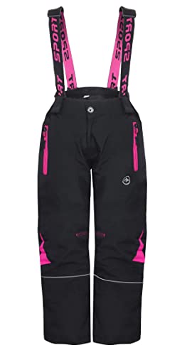 ZARMEXX SEZON Kinder Thermohose Jungen Mädchen Outdoor Snowboardhose Schneehose Winter Skihose Wanderhose (2019schwarz-pink, 152) von ZARMEXX