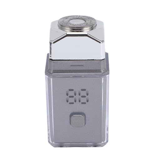 Mini-Elektrorasierer, Wasserdichter Bartschneider mit Digitalanzeige Im Taschenformat für Männer auf Reisen (SILVER) von ZASCHMOY