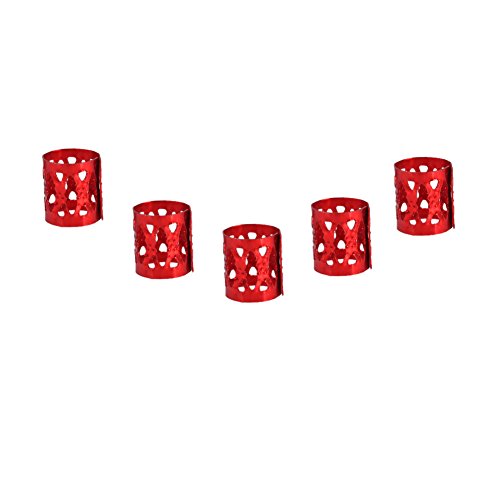 ZASCHMOY 100 Stcs Dreadlocks Perlen, Farbenfrohes Haar Flechten von Perlen Metallmanschetten für Männer Frauen (Rot) von ZASCHMOY