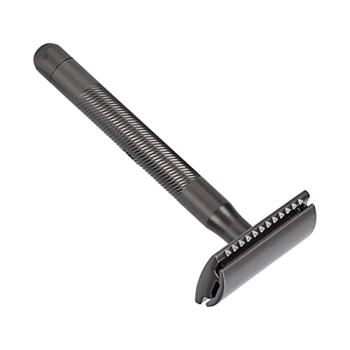ZASCHMOY Herren -Doppelsicherheit Tragbare Zinklegierung Messing Griff Rasur Home Salon (BLACK) von ZASCHMOY
