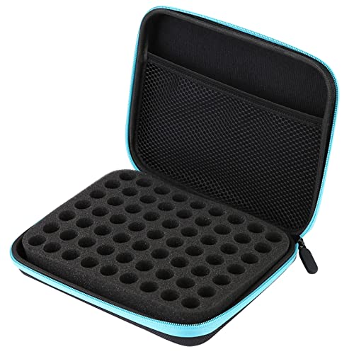 ZASCHMOY Premium Eva Eva ätherische Ölspeicherbeutel Organizer mit 63 Slots - Tragbare Aromatherapie ätherische Ölspeicher -Fallbox Orange Travel & Home Use (Blue) von ZASCHMOY