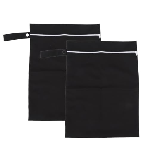 ZASCHMOY Schwarzer Nassbeutel Set 2PCS - Wassersicherer Lagerung mit Reißverschlussdesign für Nasskleidung Im Freien - TPU Stoff Organizer für die Reise von ZASCHMOY