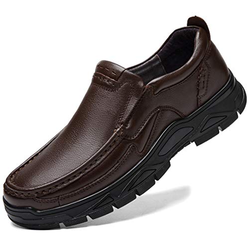 ZASDKE Herren Freizeitschuhe Wanderschuhe bequem für Spaziergänge Arbeit Büro Kleid Outdoor, Braun 1,45 EU von ZASDKE