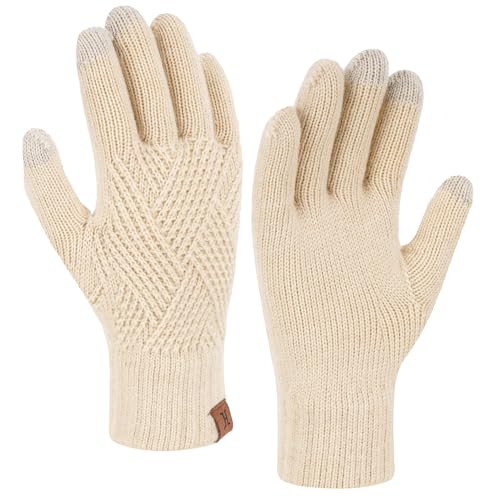 ZASFOU Damen Winter Touchscreen Handschuhe Warm Winterhandschuhe Strickhandschuhe für Frauen Geschenk Kaltes Wetter von ZASFOU