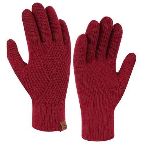 ZASFOU Damen Winter Touchscreen Handschuhe Warm Winterhandschuhe Strickhandschuhe für Frauen Geschenk Kaltes Wetter von ZASFOU