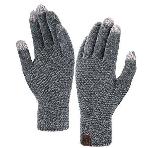 ZASFOU Damen Winter Touchscreen Handschuhe für kaltes Wetter, Chenille Warme SMS Handschuhe für Radfahren Fahren Laufen von ZASFOU