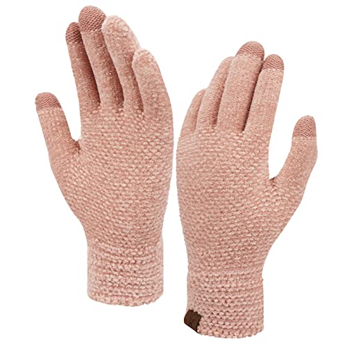 ZASFOU Damen Winter Touchscreen Handschuhe für kaltes Wetter, Chenille Warme SMS Handschuhe für Radfahren Fahren Laufen von ZASFOU