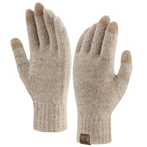 ZASFOU Damen Winter Touchscreen Handschuhe für kaltes Wetter, warmes recyceltes Garn Texting Elastische Manschette Handschuhe mit Fleece gefüttert von ZASFOU