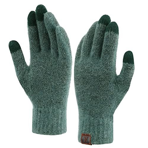 ZASFOU Damen Winter Touchscreen Handschuhe für kaltes Wetter, warmes recyceltes Garn Texting Elastische Manschette Handschuhe mit Fleece gefüttert von ZASFOU