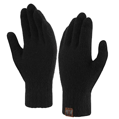 ZASFOU Damen Winter Touchscreen Handschuhe für kaltes Wetter, warmes recyceltes Garn Texting Elastische Manschette Handschuhe mit Fleece gefüttert von ZASFOU