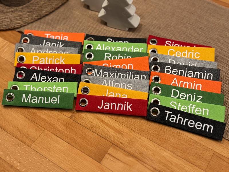 Personalisierter Schlüsselanhänger Aus Filz | Anhänger Mit Namen Filzanhänger Oder Text Geschenk Team Abteilung Firma von ZAUBERSTIL