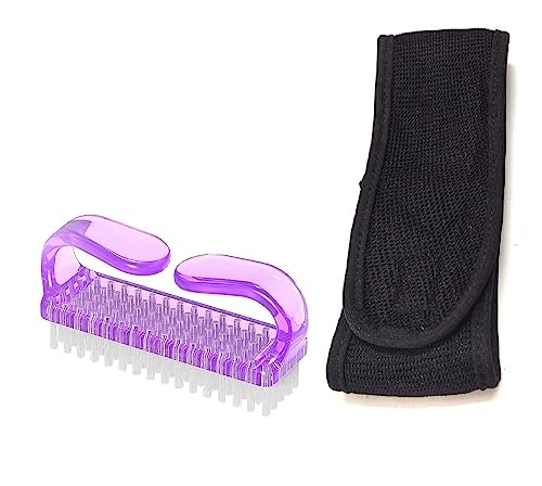 ZAUKY 1 x Spa-Stirnband für Make-up-Stirnband, Stirnbänder zum Waschen des Gesichts, Stirnbänder mit 1 x Maniküre, Pediküre, Griff, Nagelbürste, Hand-, Finger-Zehen-Nagelreinigungsbürste (mehrfarbig ZAUKY 1 x Spa-Stirnband für Make-up-Stirnband, Stirnbänder zum Waschen des Gesichts, Stirnbänder mit 1 x Maniküre, Pediküre, Griff, Nagelbürste, Hand-, Finger-Zehen-Nagelreinigungsbürste (mehrfarbig von ZAUKY