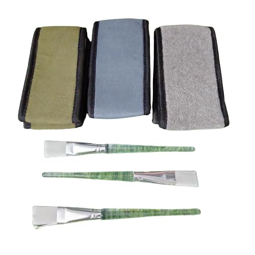 ZAUKY 3 x professionelle Gesichts-Stirnbänder aus Polycotton, 3 x Bleichpinsel (Kombi-Packung) von ZAUKY