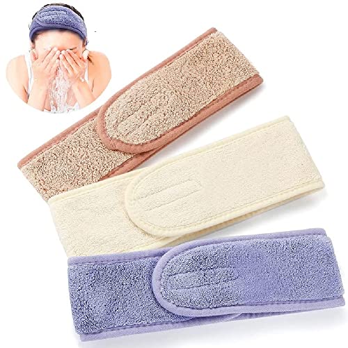 ZAUKY Spa-Gesichts-Stirnband, verstellbar, Samt, Make-up-Kopfwickel mit magischem Klebeband, Schweiß-Haarhandtuch für Sport, Gesichtswäsche und Dusche, für Mädchen und Frauen, mehrfarbig, 3 Stück ZAUKY Spa-Gesichts-Stirnband, verstellbar, Samt, Make-up-Kopfwickel mit magischem Klebeband, Schweiß-Haarhandtuch für Sport, Gesichtswäsche und Dusche, für Mädchen und Frauen, mehrfarbig, 3 Stück von ZAUKY