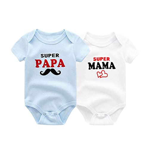 ZAV Unisex Neugeborenes Baby Jungen Mädchen Bodys Zwillinge Ich liebe Papa Ich Liebe Mama Kurze Hülse Babykleidung von ZAV