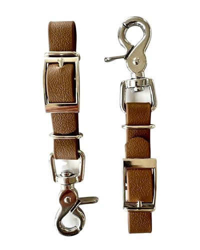ZAVVIT 2er Set Steigbügelhalter, Halter für Reitplaketten, Gerte, wasserfestes, reißfestes Gurtband, Scherenkarabiner und Schnallenverschluss, in verschiedenen Farben (Sonderfarbe: Nougat) von ZAVVIT
