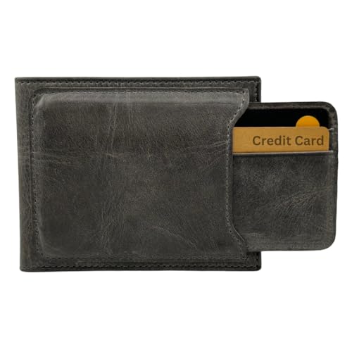 ZAZANI 2-in-1 Portemonnaie Herren & Abnehmbarem Kartenetui - RFID Schutz - Portmonee - Geldbeutel Leder - Brieftasche - Slim Wallet - Geldbörse Herren Klein - Anthrazit von ZAZANI