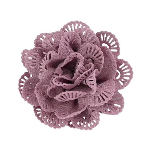 10 * 11 cm 10 stücke Hohl Baumwolle Silber Tuch Blume Anstecknadel Abzeichen Blume Corsage Satin Rose Blume/rose Anstecknadel Brosche Pin Frauen Männer von ZAZUZU