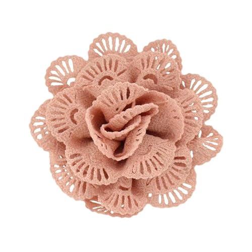 10 * 11 cm 4 stücke Hohl Baumwolle Silber Tuch Blume Anstecknadel Abzeichen Blume Corsage Satin Rose Blume/rose Anstecknadel Brosche Pin Frauen Männer von ZAZUZU